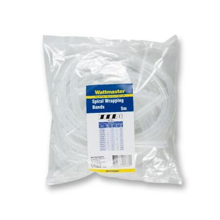 Spiral Wrap 9mm-ID Covers 8-15mm Cable White 5m