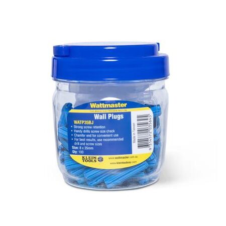Anchor Wall Plug Blue Diameter 8mm X Length 35mm 100 Jar