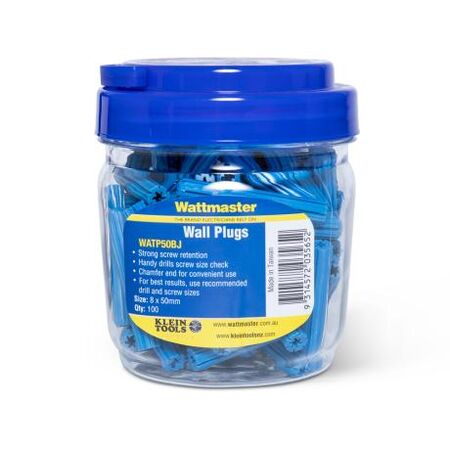 Anchor Wall Plug Blue Diameter 8mm X Length 50mm 100 Jar