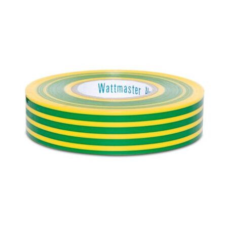 Tape Electrical PVC Width 18mm x Length 20m 0.18mm-Thick Green/Yellow
