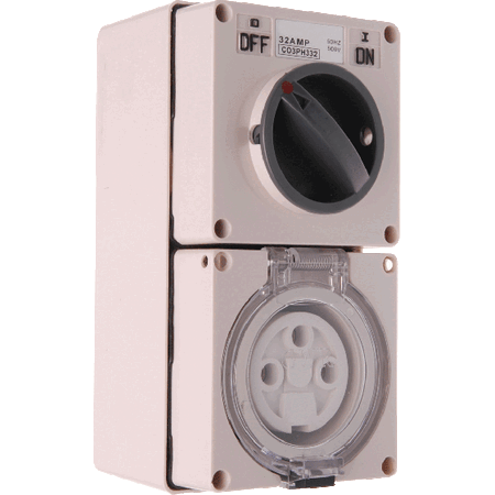 3 Pin Round Combo - 32Amp - IP/CO3PH332R