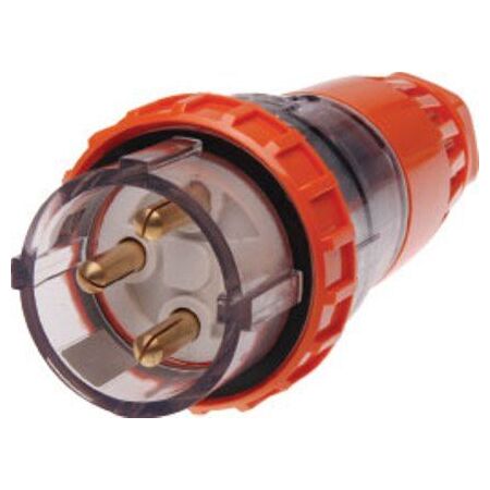 3 Round Pin Straight Plug - 20Amp - IP/PLS3PH320R