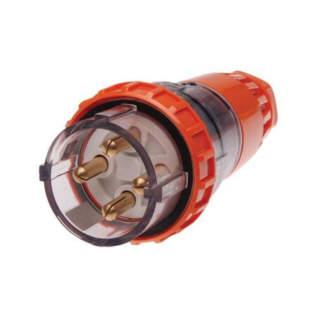 3 Phase 4 Round Pin Straight Plug - 20Amp - IP/PLS3PH420