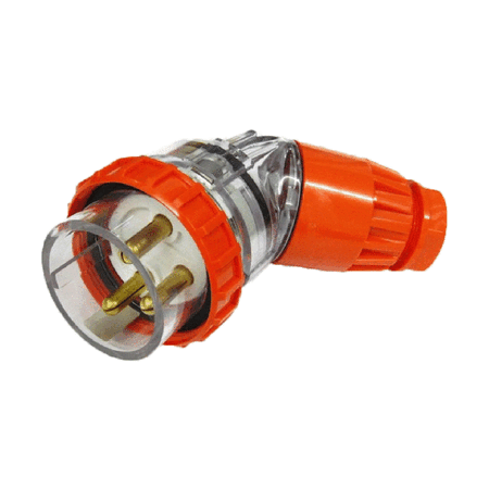 3 Round Pin Angled Plug - 32Amp - IP/PLA3PH332R
