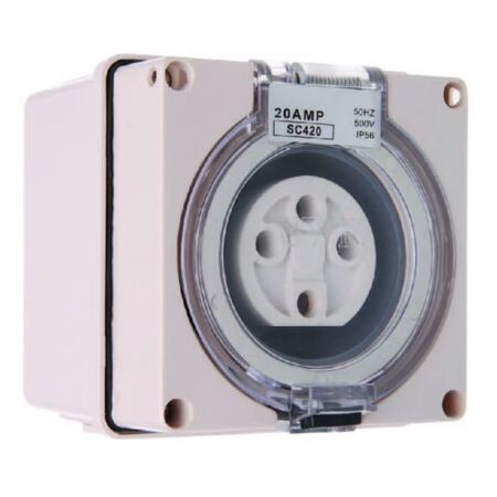 3 Phase 4 Round Pin Socket - 20Amp - IP/SC420