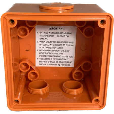 2 Phase Square Switch - 10Amp - RESISTIVE ORANGE - IP/S2P10/RO