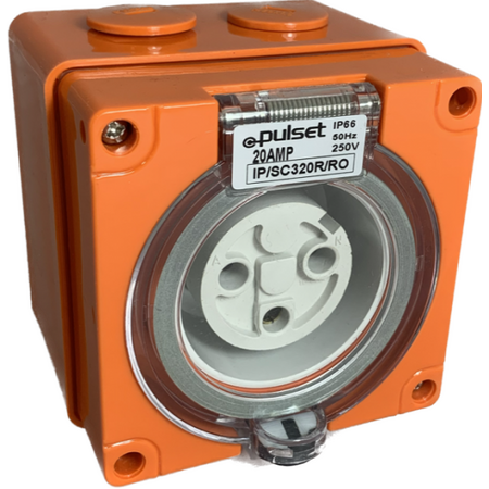 3 Round Pin Socket - 32Amp - RESISTIVE ORANGE - IP/SC332R/RO