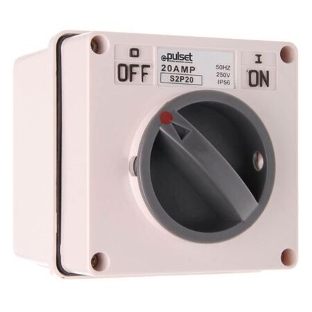 2 Phase Square Switch - 20Amp - RESISTIVE ORANGE - IP/S2P20/RO