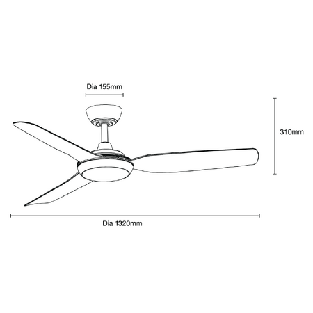 Viper DC1220mm 4 Blade All ABS WIFI & Remote Control Ceiling Fan with Variable Dim 18w CCT LED Light Matt White