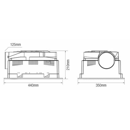 Phoenix Mini 1000w Halogen 3 in 1 Bathroom Heater & High Extraction Exhaust Fan with Tricolour LED Light Panel White