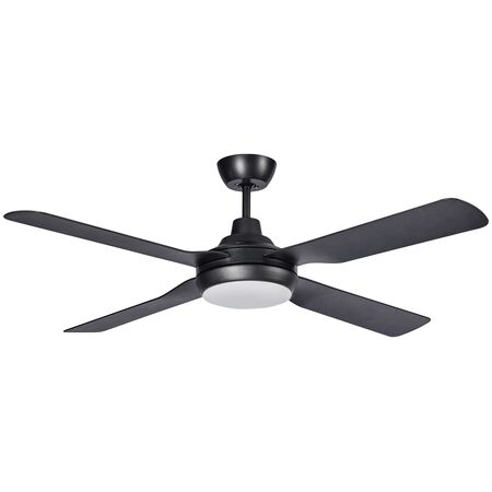 Discovery II 1440mm 4 Blade ABS Ceiling Fan with 15w Tricolour LED Light Matt Black