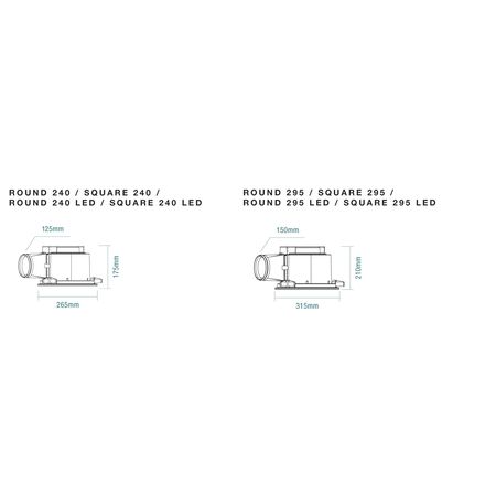 Flow Square 300mm Exhaust Fan & 12w Tricolour LED Light White