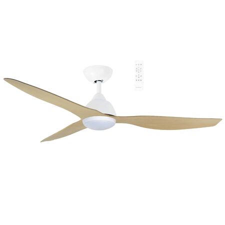 Avoca DC 1220mm 3 ABS Blade WIFI & Remote Control Ceiling Fan with Variable Dim 20w CCT LED Light Matt White/Oak