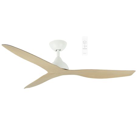 Avoca DC 1220mm 3 ABS Blade WIFI & Remote Control Ceiling Fan Only Matt White/Oak