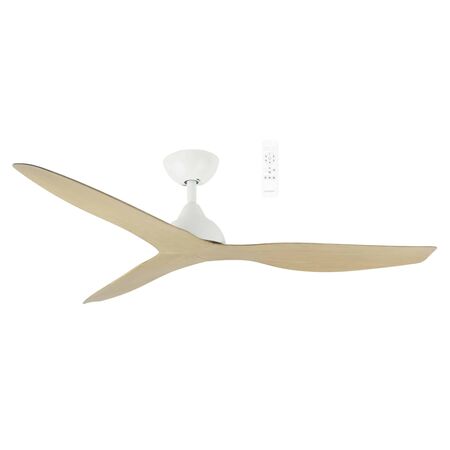 Avoca DC 1320mm 3 ABS Blade WIFI & Remote Control Ceiling Fan Only Matt White/Oak