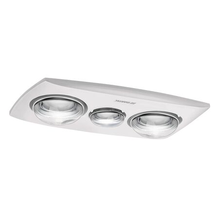 Contour 2  2 Heat 3 in 1 Bathroom Heater Exhaust Fan & 8w LED Light White
