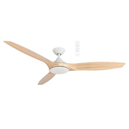 Newport DC 1420mm 3 ABS Blade WIFI & Remote Control Ceiling Fan with Variable Dim 18w CCT LED Light White/Oak