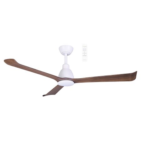 Polo DC 1320mm 3 ABS Blade WIFI & Remote Control Ceiling Fan with Variable Dim 15w CCT LED Light Matt White/Walnut