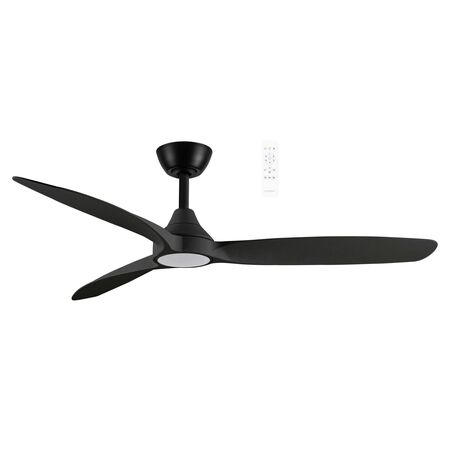 Seaforth DC 1320mm 3 ABS Blade WIFI & Remote Control Ceiling Fan with Variable Dim 15w CCT LED Light Matt Black