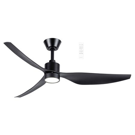 Genoa DC 1270mm 3 ABS Blade WIFI & Remote Control Ceiling Fan with Variable Dim 16w CCT LED Light  Matt Black