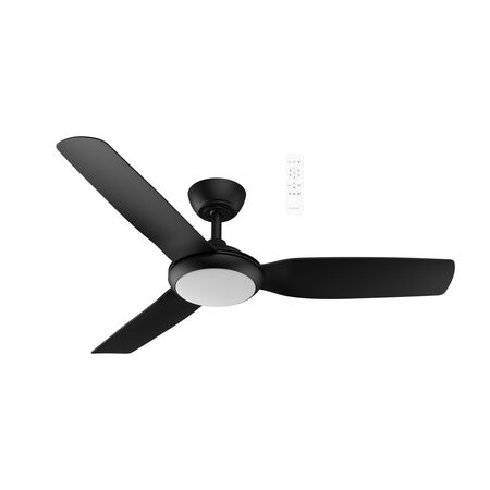Viper DC 1220mm 3 Blade All ABS WIFI & Remote Control Ceiling Fan with Variable Dim 18w CCT LED Light Matt Black