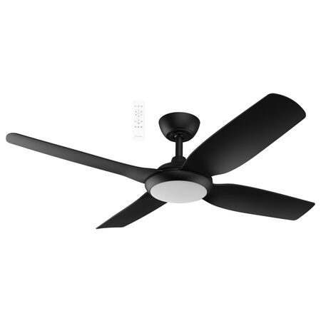 Viper DC 1220mm 4 Blade All ABS WIFI & Remote Control Ceiling Fan with Variable Dim 18w CCT LED Light Matt Black