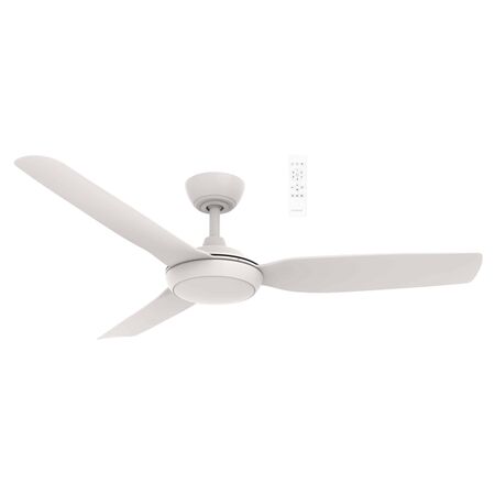 Viper DC 1320mm 3 Blade All ABS WIFI & Remote Control Ceiling Fan with Variable Dim 18w CCT LED Light Matt White