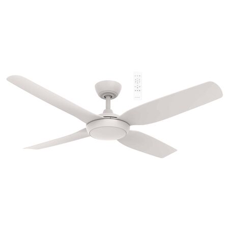Viper DC 1320mm 4 Blade All ABS WIFI & Remote Control Ceiling Fan with Variable Dim 18w CCT LED Light Matt White