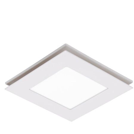 Flow Square 300mm Exhaust Fan & 12w Tricolour LED Light White