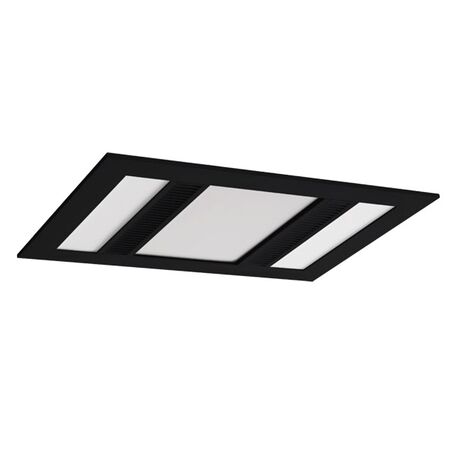 Phoenix 1000w Halogen 3 in 1 Bathroom Heater & High Extraction Exhaust Fan with 2 Tricolour LED Light Panels Black