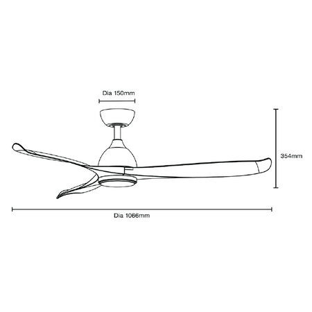 Scorpion DC 1066mm 3 ABS Blade WIFI & Remote Control Ceiling Fan with Variable Dim 20w CCT LED Light Matt White