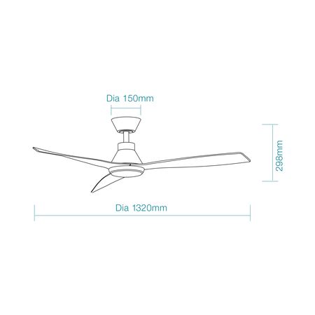 Triumph DC 1320mm 3 ABS Blade WIFI & Remote Control Ceiling Fan with Variable Dim 15w CCT LED Light Ant Bronze/Walnut