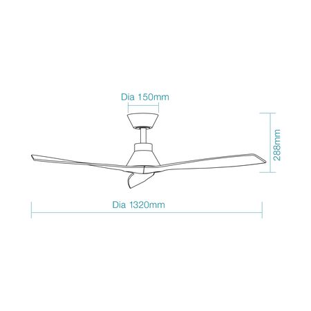 Triumph DC 1320mm 3 ABS Blade WIFI & Remote Control Ceiling Fan Only Ant Bronze/Walnut