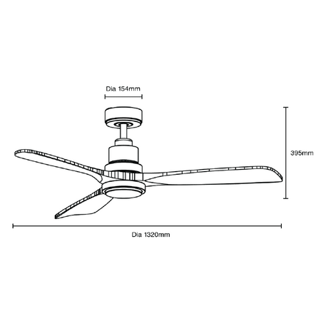 Mallorca Mini DC1066mm 3 Timber Blade  WIFI & Remote Control Ceiling Fan with Variable Dim 24w CCT LED Light  Matt White/Natural