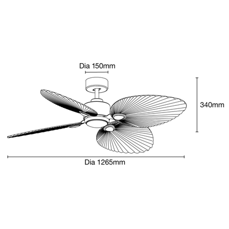 Kingston DC 1260mm 4 ABS Blade WIFI Remote Control Ceiling Fan with Variable Dim 24w CCT LED Light Old Bronze