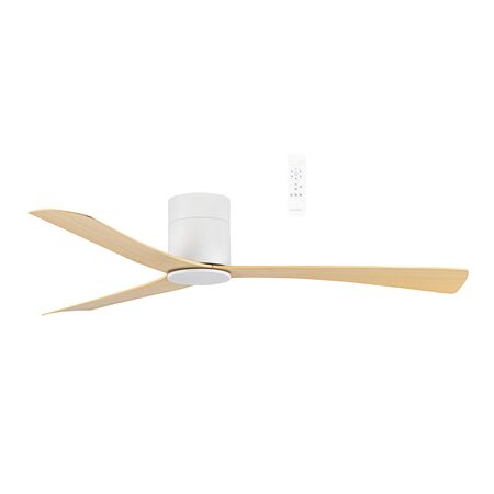 Metro DC Close to Ceiling 3 ABS Blade 1320mm Hugger  WIFI & Remote Control Ceiling Fan White/Oak