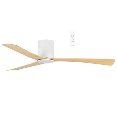 Metro DC Close to Ceiling 3 ABS Blade 1320mm Hugger  WIFI & Remote Control Ceiling Fan White/Oak