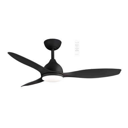 Elite DC 1220mm 3 ABS Blade WIFI & Remote Control Ceiling Fan with Variable Dim 18w CCT LED Light Matt Black