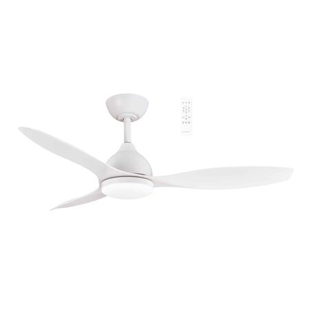 Elite DC 1320mm 3 ABS Blade WIFI & Remote Control Ceiling Fan with Variable Dim 18w CCT LED Light Matt White