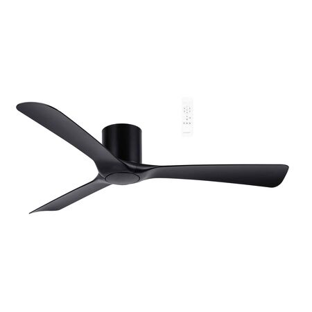 Fresno DC Close to Ceiling 3 ABS Blade 1320mm Hugger WIFI & Remote Control Ceiling Fan Matt Black