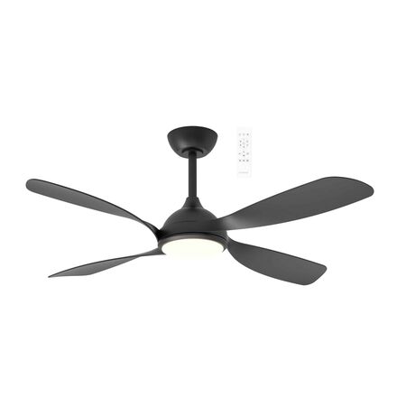 Hampton DC 1320mm 4 ABS Blade WIFI & Remote Control Ceiling Fan with Variable Dim 18w CCT LED Light Matt Black