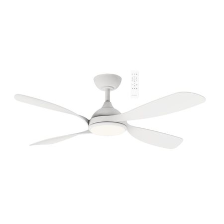 Hampton DC 1320mm 4 ABS Blade WIFI & Remote Control Ceiling Fan with Variable Dim 18w CCT LED Light Matt White
