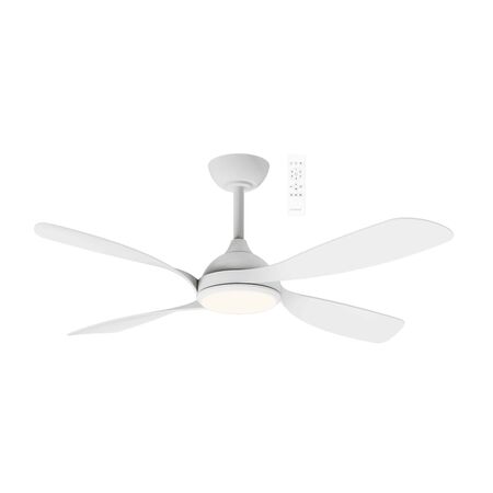 Hampton DC 1320mm 4 ABS Blade WIFI & Remote Control Ceiling Fan with Variable Dim 18w CCT LED Light Matt White