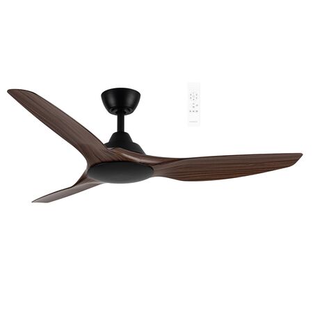 Impact DC 1320mm 3 ABS Blade WIFI & Remote Control Ceiling Fan Only Matt Black/Walnut