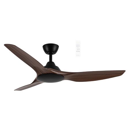 Impact DC 1320mm 3 ABS Blade WIFI & Remote Control Ceiling Fan Only Matt Black/Walnut