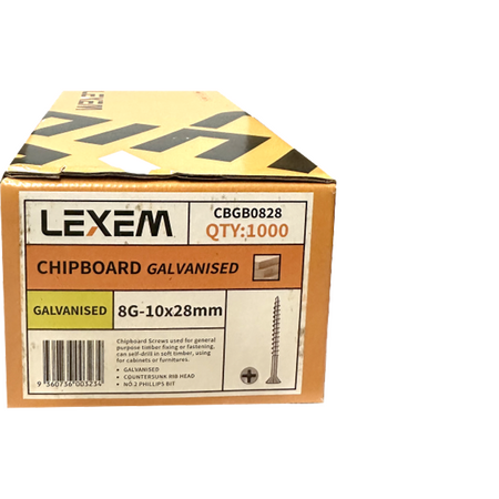 Chipboard Screws 8G-10x28mm Paper Box (1000pcs) - CBGB0828