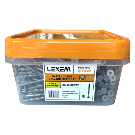 Batten Screws 14-10x50mm PLASTIC PACK (100pcs) - BSQ1450