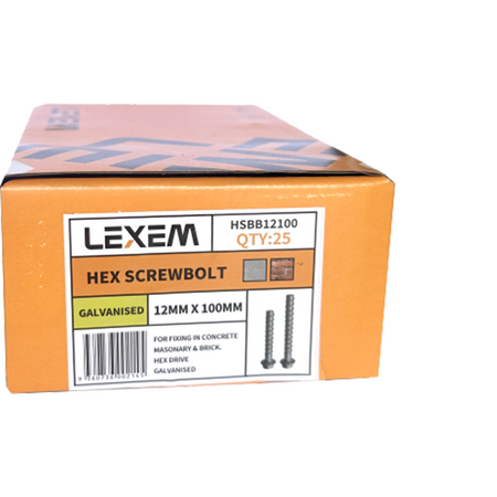 HEX Screwbolt 12x150mm Paper Boxï¼25pcsï¼ - HSBB12150