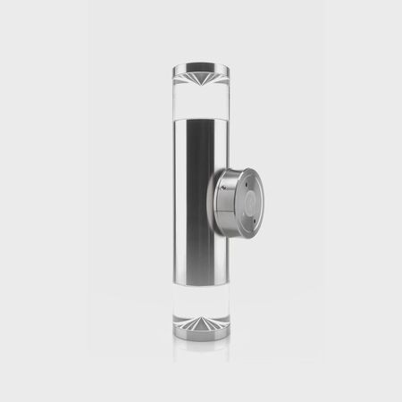 Highlite Titanium Aluminium TRI Colour Up & Down Wall Pillar Lights