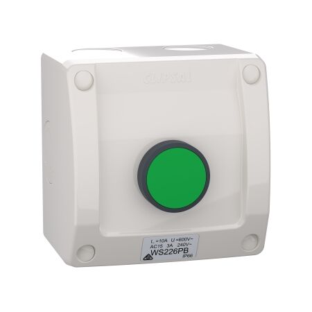 Weathershield
Switch
Push Button, 1-Gang, 3A, 240VAC, IP66 | Resistant Grey